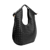 Tracy Woven Black Recycled Vegan Shoulder Bag