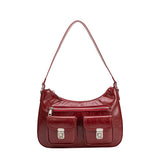 Fawn Red Vegan Leather Shoulder Bag