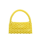 Morgan Yellow Beaded Top Handle Bag