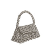 Morgan Silver Beaded Top Handle Bag