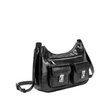 Fawn Black Vegan Leather Shoulder Bag