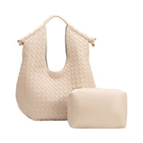 Tracy Woven Ivory Recycled Vegan Shoulder Bag