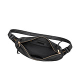 Hayden Black Recycled Leather Crossbody Bag