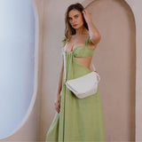 Audrina Pistachio Recycled Vegan Crossbody Bag