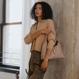 Caroline Taupe Recycled Vegan Shoulder Bag