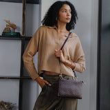 Daisy Espresso Woven Recycled Vegan Crossbody