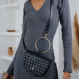 Felix Black Ring Top Handle Bag