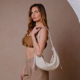 Hayden Nude Recycled Leather Crossbody Bag