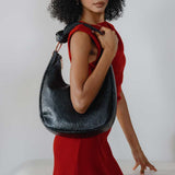 Lilie Black Crinkle Shoulder Bag