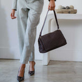 Natalia Taupe Woven Recycled Vegan Shoulder Bag