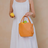 Tulip Orange Recycled Vegan Top Handle Bag