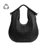 Tracy Woven Black Recycled Vegan Shoulder Bag