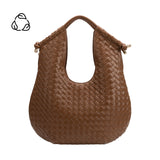 Tracy Woven Chocolate Recycled Vegan Shoulder Bag