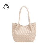 Anahi Ivory Recycled Vegan Woven Top Handle Bag