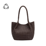 Anahi Espresso Recycled Vegan Woven Top Handle Bag