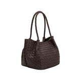 Anahi Espresso Recycled Vegan Woven Top Handle Bag