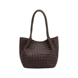 Anahi Espresso Recycled Vegan Woven Top Handle Bag