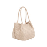 Anahi Ivory Recycled Vegan Woven Top Handle Bag