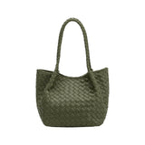 Anahi Olive Recycled Vegan Woven Top Handle Bag