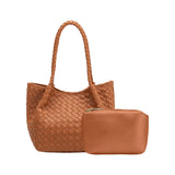 Anahi Saddle Recycled Vegan Woven Top Handle Bag