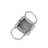 Anahi Silver Recycled Vegan Woven Top Handle Bag