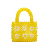 Selena Yellow Beaded Top Handle Bag