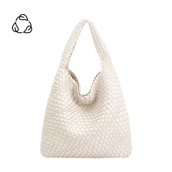 Johanna White Large Recycled Vegan Shoulder Bag