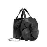 Monroe Black Flower Top Handle Bag