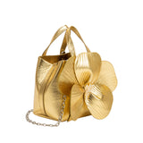 Monroe Gold Flower Top Handle Bag