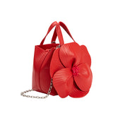 Monroe Red Flower Top Handle Bag