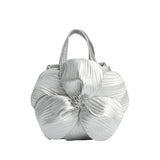 Monroe Silver Flower Top Handle Bag