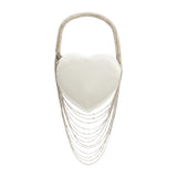 Fran Ivory Satin Heart Top Handle Bag