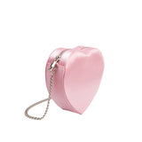 Fran Pink Satin Heart Top Handle Bag