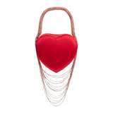 Fran Red Satin Heart Top Handle Bag