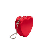 Fran Red Satin Heart Top Handle Bag