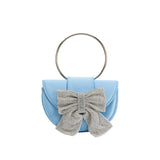 Sierra Blue Satin Top Handle Bag