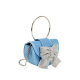 Sierra Blue Satin Top Handle Bag