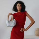 Anahi Saddle Recycled Vegan Woven Top Handle Bag