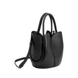 Tulip Black Recycled Vegan Top Handle Bag