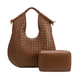 Tracy Woven Chocolate Recycled Vegan Shoulder Bag