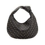 Brigitte Studded Black Large Recycled Vegan Shoulder Bag