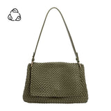 Natalia Olive Woven Recycled Vegan Shoulder Bag