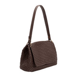 Natalia Espresso Woven Recycled Vegan Shoulder Bag