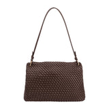 Natalia Espresso Woven Recycled Vegan Shoulder Bag