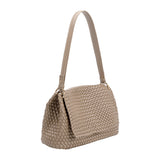 Natalia Taupe Woven Recycled Vegan Shoulder Bag