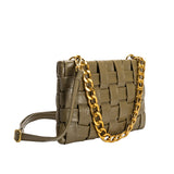 Mimie Olive Woven Crossbody Bag