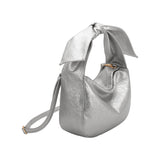 Marni Silver Crinkle Bow Crossbody Bag