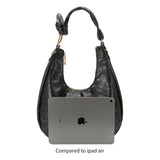 Lilie Black Crinkle Shoulder Bag