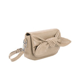 Faye Beige Bow Clutch Crossbody Bag