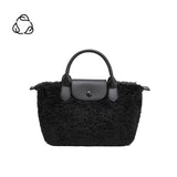 Winnie Black Sherpa Tote Bag